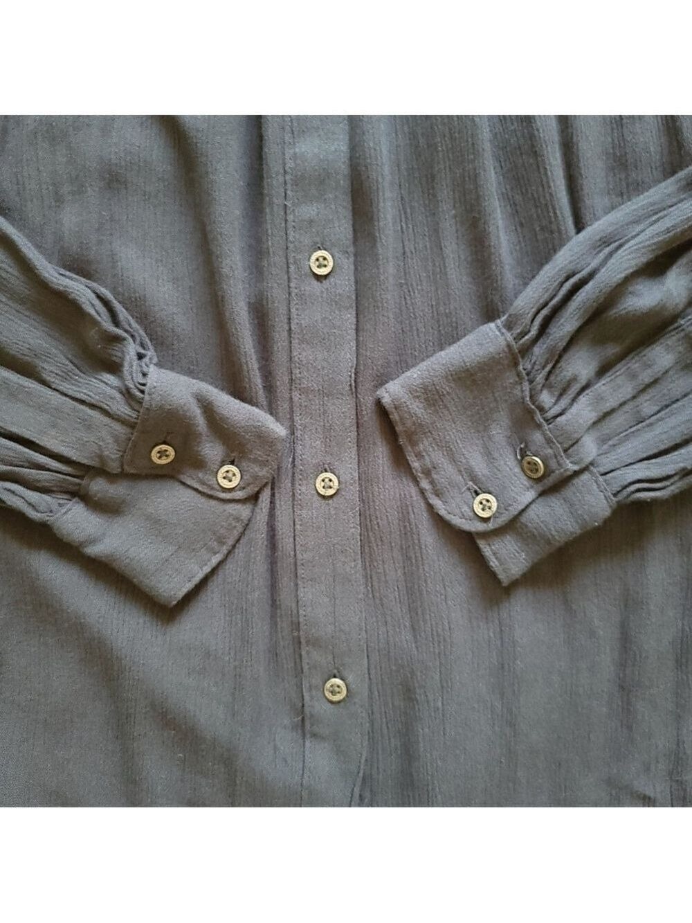 Anthropologie Floreat Beulah Beaded Buttton Up Pleat Front Long Sleeve Blouse - Picture 6 of 16